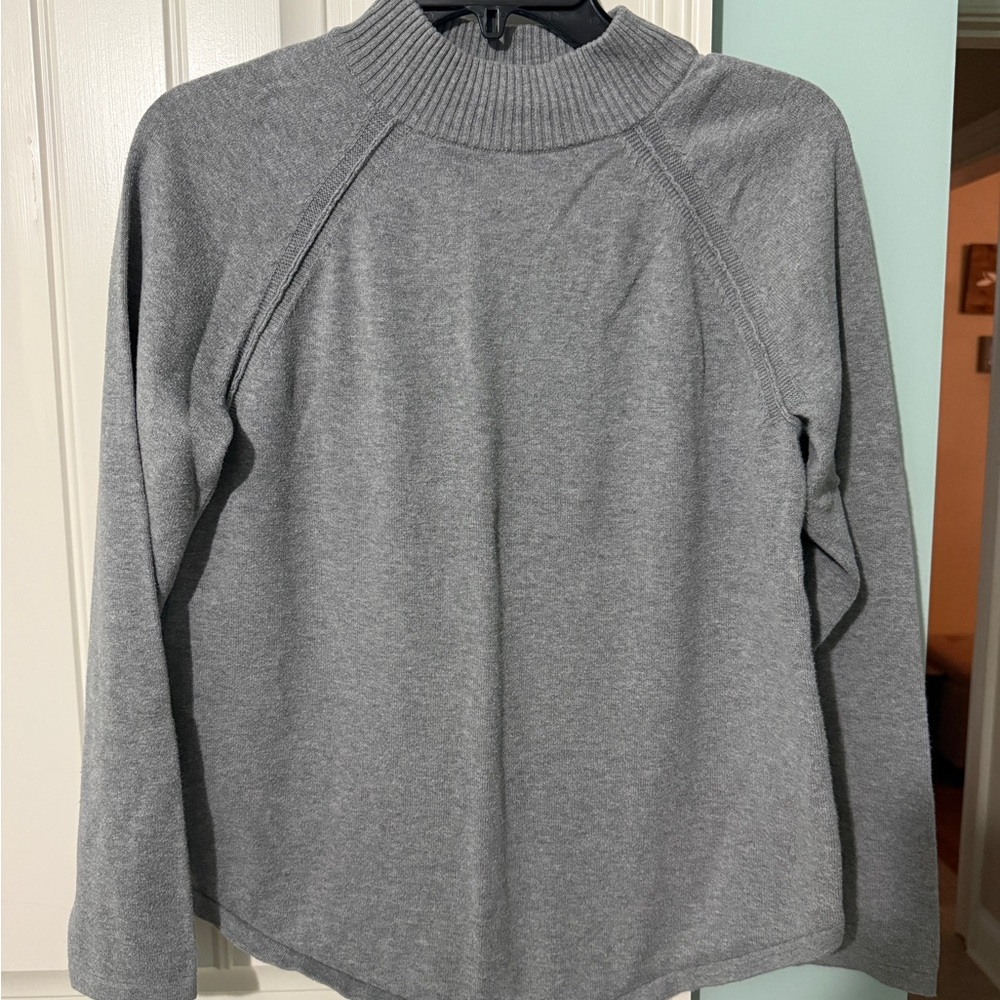 JEANNE PIERRE Gray Cowl Neck Sweater